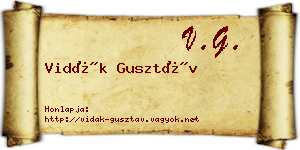 Vidák Gusztáv névjegykártya