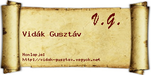 Vidák Gusztáv névjegykártya