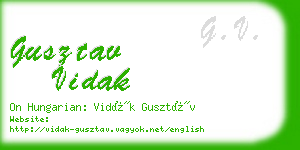 gusztav vidak business card